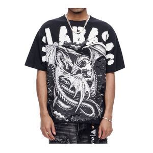Valabasas Crew Neck T-Shirt Nightforge Mens Black VLBS-VT1-1097